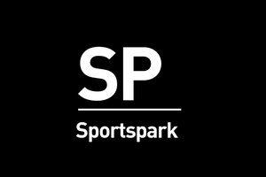 White SP logo blackbackground.