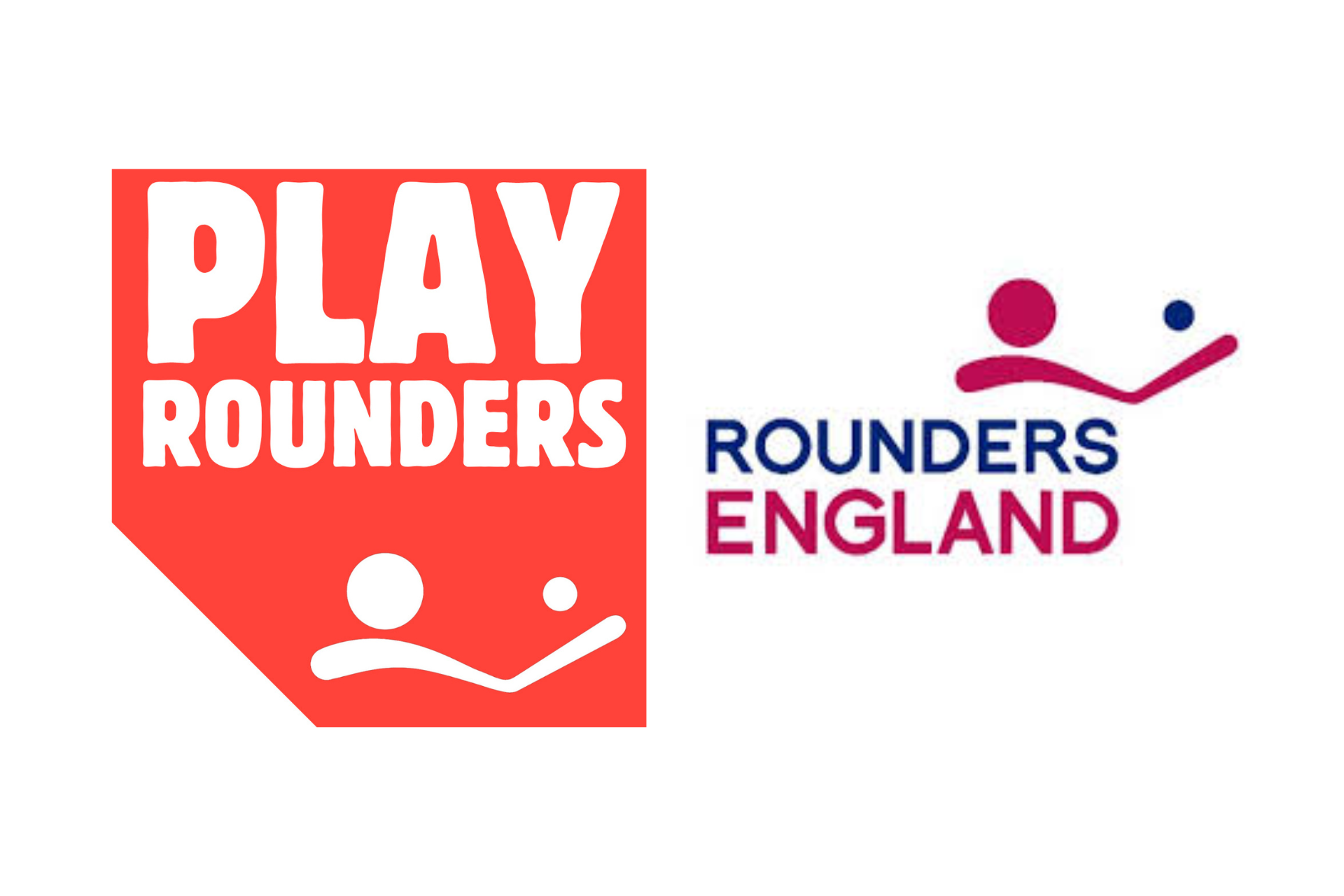 Side by side logos for 'Play Rounders' and 'Rounders England'