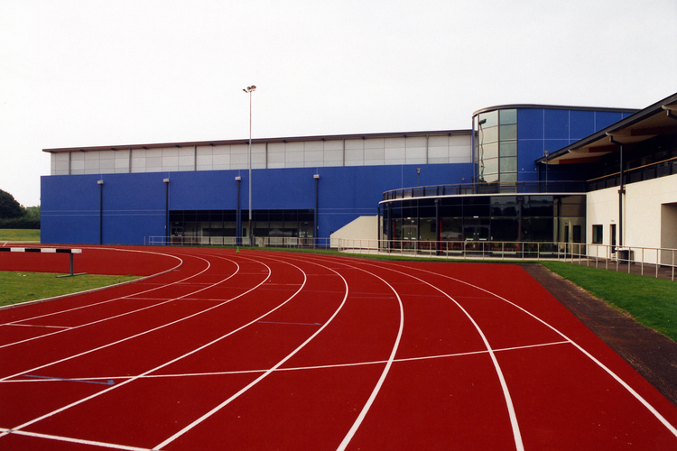 athletics track bend at Sportspark
