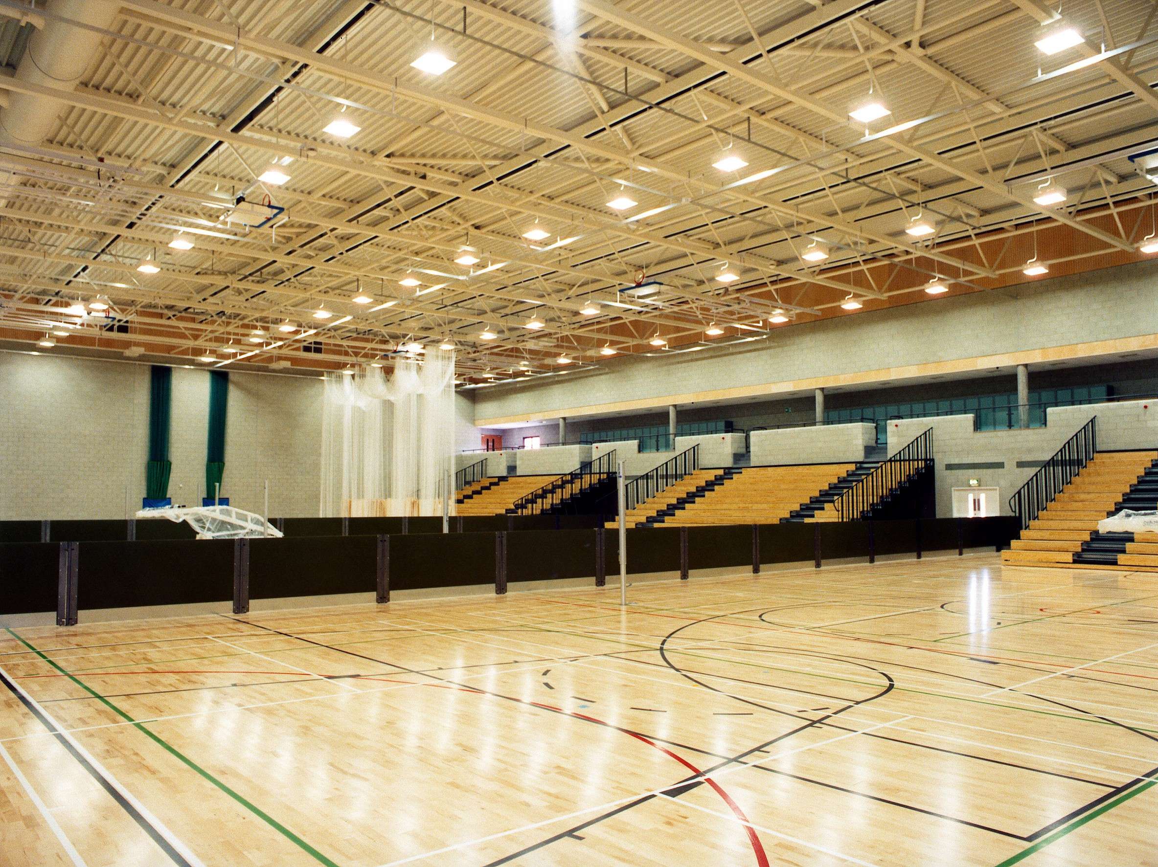 empty sports hall with seating out