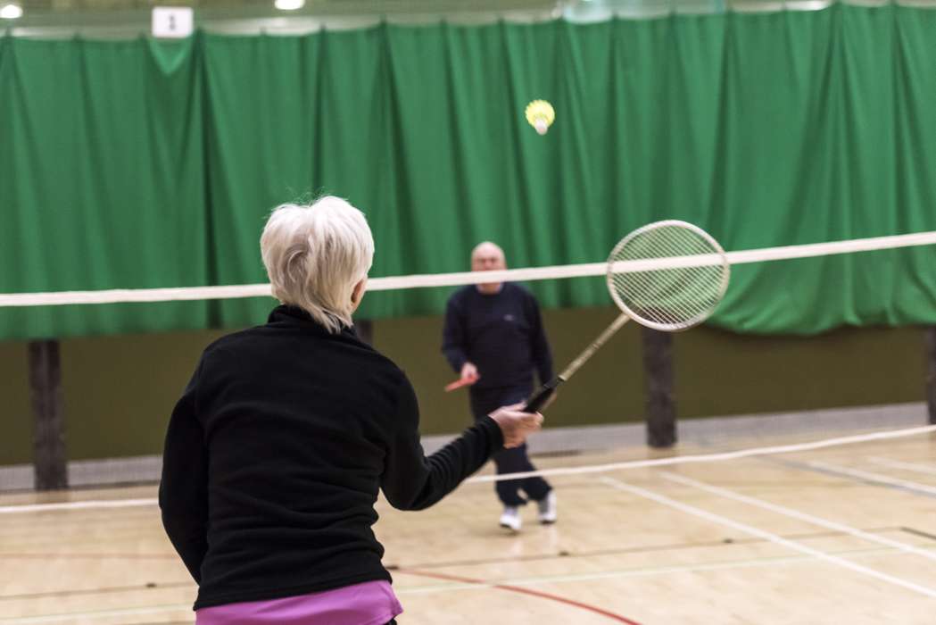 badminton player in sportshall