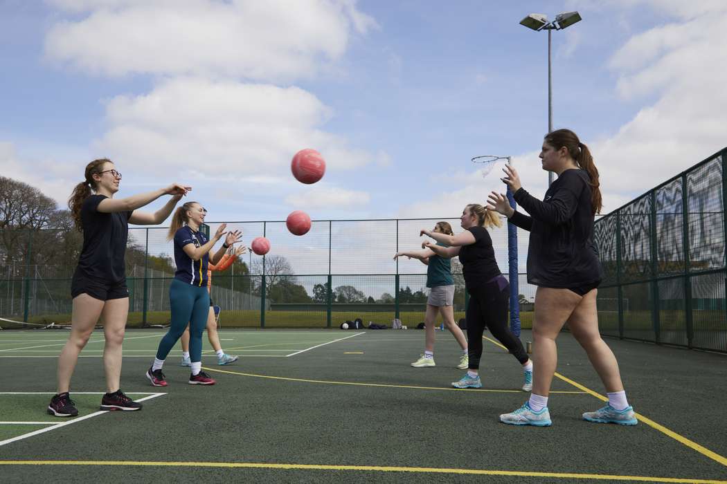 Netball team training