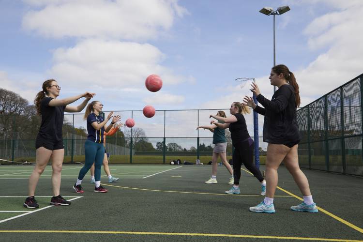 Netball team training